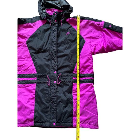 Nike Womens/Teen Coat/Jacket Hidden Hood Vibrant Color Size Medium Vintage 90s - Picture 4 of 8